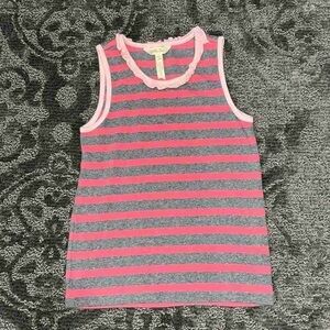 Cat & Jack Pink and Gray Ruffle Trim Tank Top